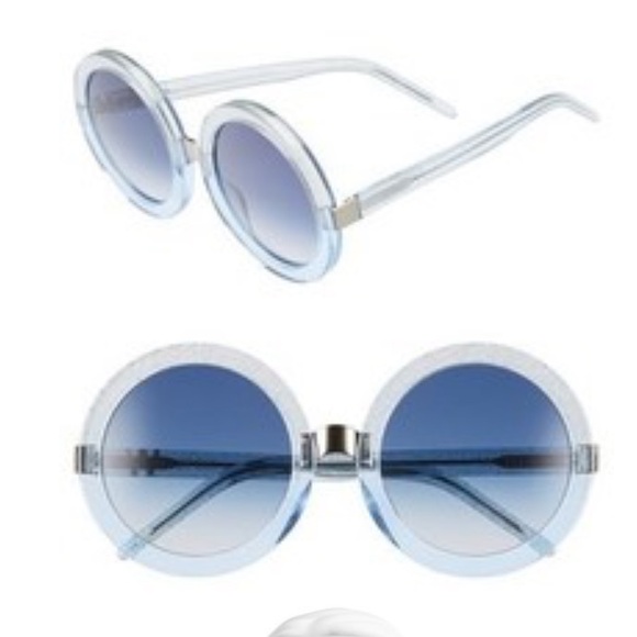 WildFox Malibu Sunglasses Crystal Cove Blue sparkle round main image 6